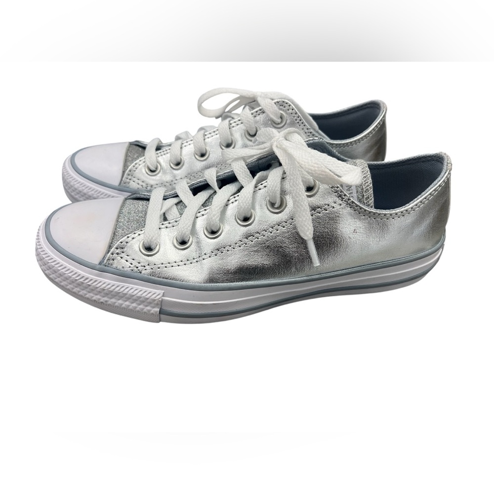 Converse Chuck Taylor All Star Sparkle Sneaker Granite Glitter in Sliver Size 7 - Picture 4 of 10